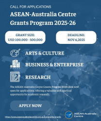 Kêu Gọi Nộp Hồ Sơ Tài Trợ Nghiên Cứu Từ Trung Tâm ASEAN-Australia (Niên khóa 2025-2026)